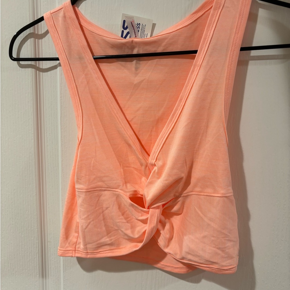 Free People Coral Twist Front Tank Top